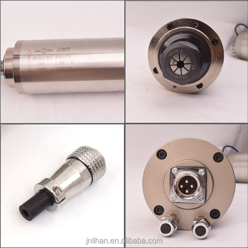 Motor de fuso para router CNC  - 2.2Kw Water Cooled Spindle Kit Vfd avaliação e preço
