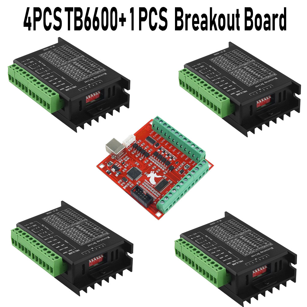 4 peças driver de motor de pas - Mach3 Usb Cnc Controller 4 Axis 100Khz avaliação e preço